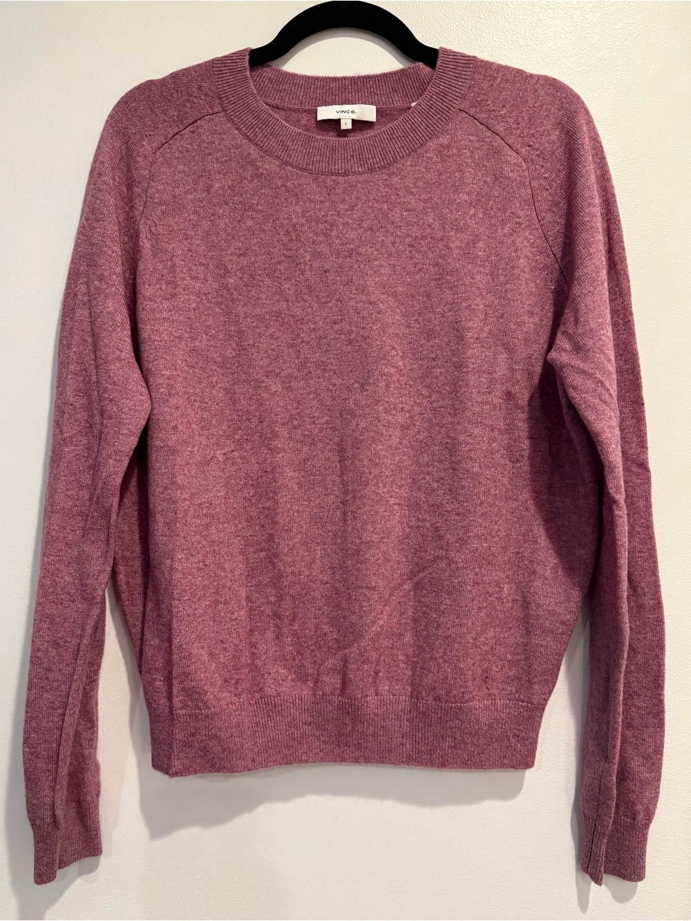 NWT Vince Wool Cashmere Crewneck Pullover Pink Sweater Sz S